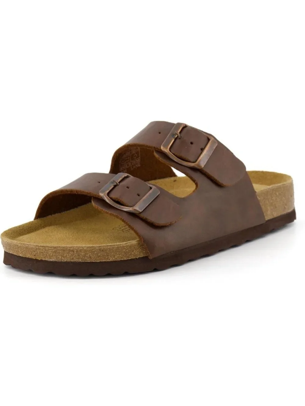 Comfortable Women's Double Buckle Slip-On Sandals with Arch Support & Cork